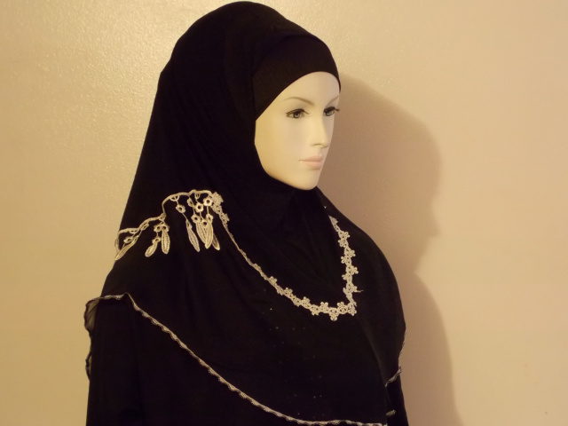 Black Summer stylish 1 piece hijab 2